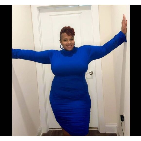 The Curve Los Angeles Rushed detail Bodycon Dress Sz 3XL - Picture 1 of 11